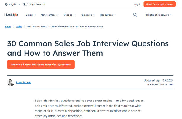 HubSpot Blog Post Screenshot